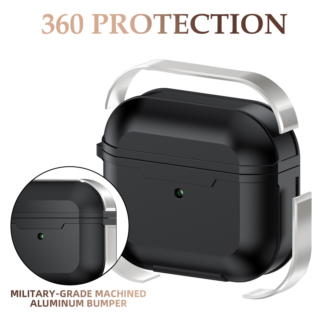 Vỏ hộp bảo vệ bằng nhôm có quai xách thích hợp cho Airpods 1 2 3 inPods 13 3 Pro 12 i12 i11 i9s i9