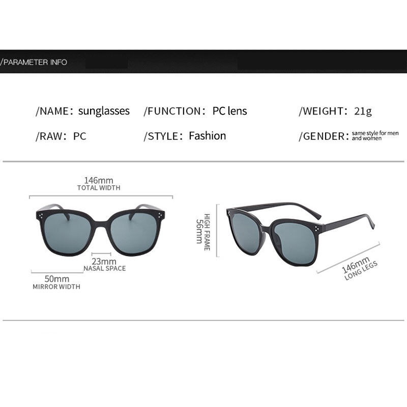 Kính Mát PTQ Gọng Lớn Phong Cách Cổ Điển Thời Trang