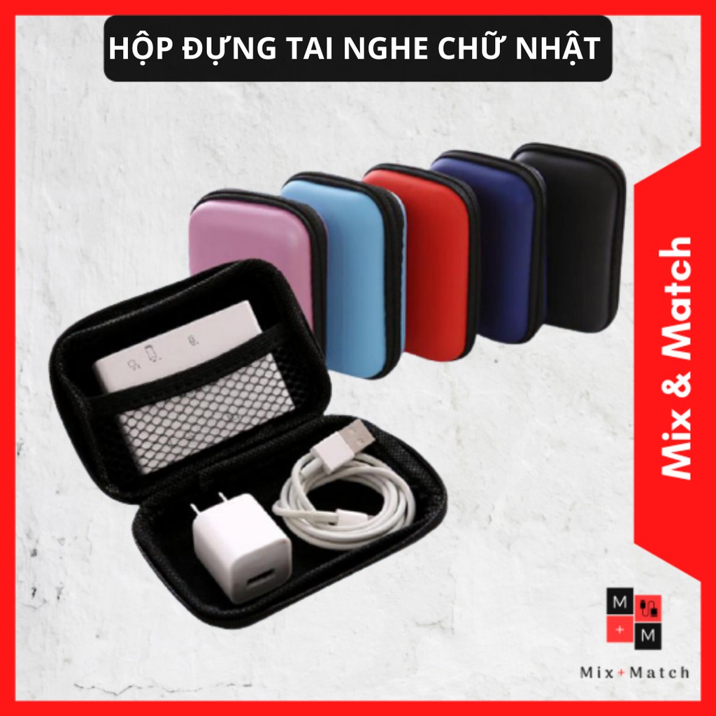 Bóp đựng Tai nghe &amp; Cáp sạc Hình tròn/Hình râu hộp thiếc