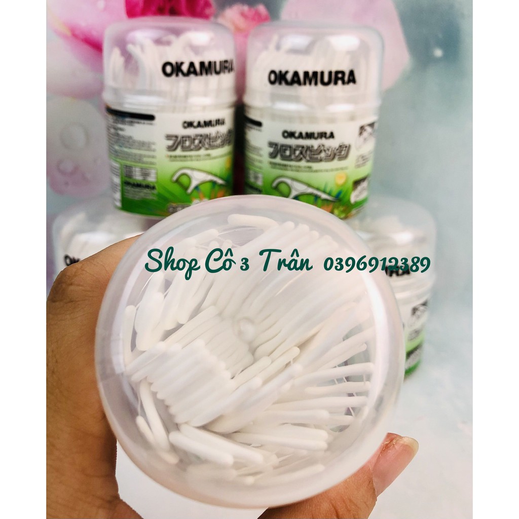 Tăm chỉ kẽ răng Okamura - Okamura - Hộp tăm chỉ kẽ AH-OK ( 60 cây/hộp ) chăm sóc răng miệng