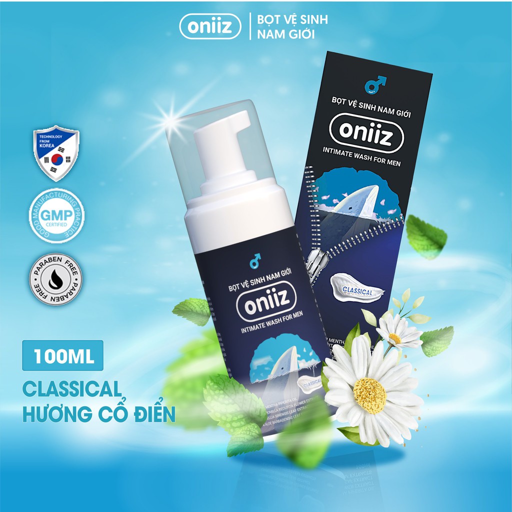 Bọt vệ sinh nam giới Oniiz - Dung dịch vệ sinh nam tạo bọt (Hương cổ điển) 100ml