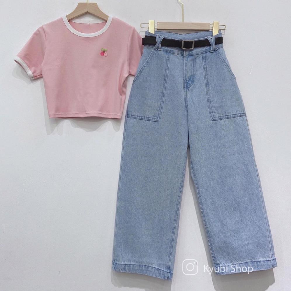 Quần Jeans Cullotes Form Ngố [ Wash ]