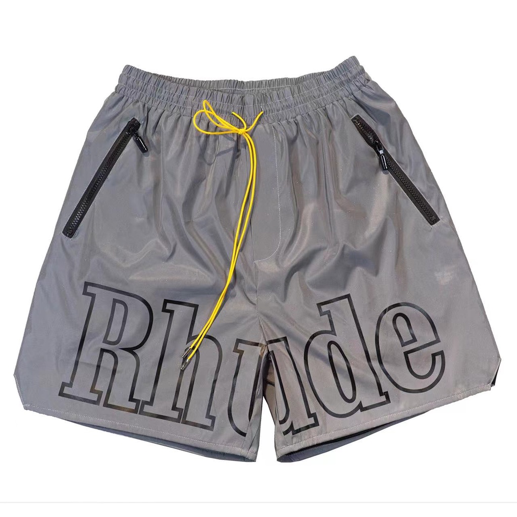 ❤❀  ❤ Quần Short Nam In Chữ Rhude 3m Màu Phản Quang Thời Trang