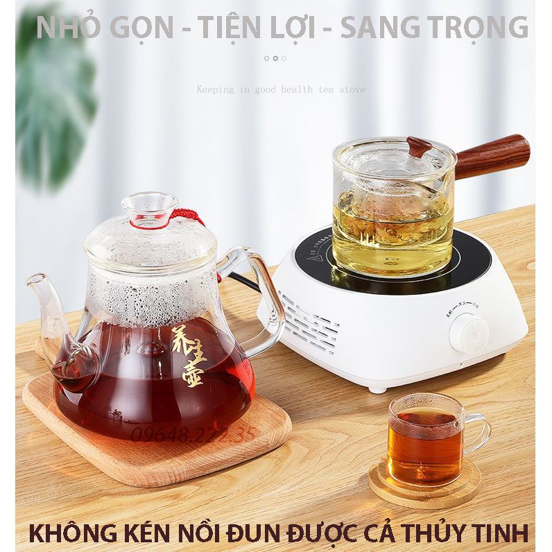 Bếp gốm điện mini hồng ngoại pha trà, cà phê, ấm moka, thủy tinh công suất 1000W