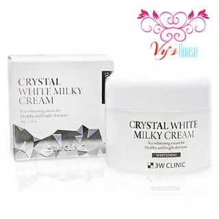 Kem Dưỡng Trắng Da Mặt 3W Clinic Crystal White Milky Cream 50g
