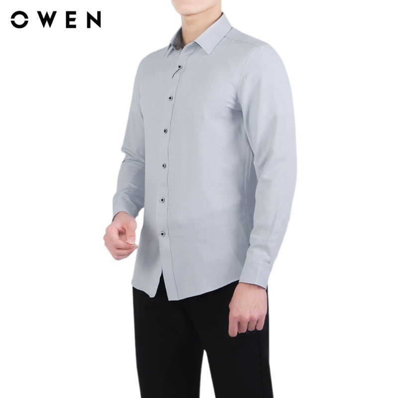 Áo sơ mi dài tay Nam Owen Café Slim Fit màu Ghi - AS23349D