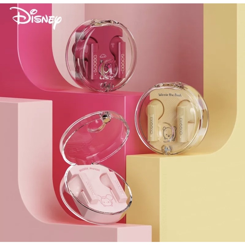 Tai nghe Disney Bluetooth LK-11 Gấu Dâu Hồng - Gấu Pooh - Mickey Siêu Đẹp