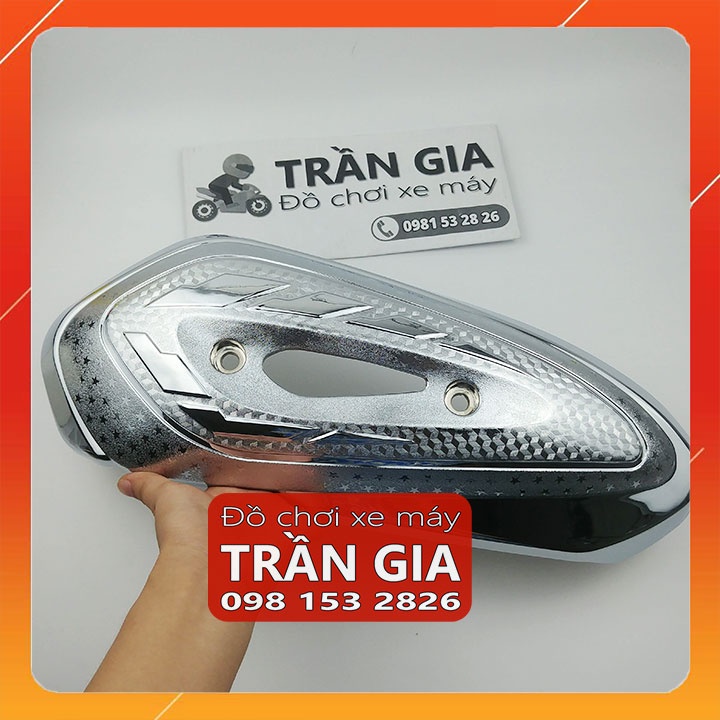 Ốp pô xe SH MODE 2013-2014-2015-2016-2017-2018-2019 chụp che bô xi inox crom cacbon - phụ kiện trang trí