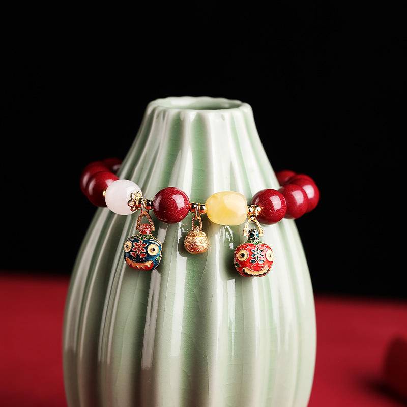 Vòng Tay Chuỗi Hạt Đá Núi Lửa Màu Vàng/Tím/Vàng Phong Cách Hoàng Đạo/ Hoàng Đạo Thời Trang Cho Nữ