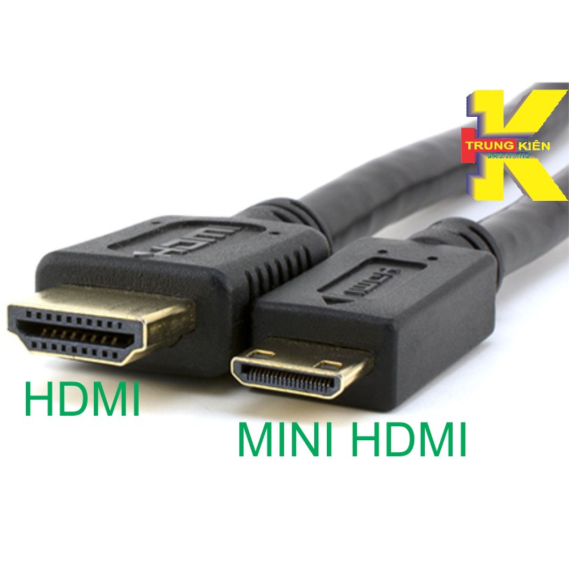 CÁP MINI HDMI TRUNG RA CHUẨN HDMI, KẾT NỐI PC, LAPTOP VỚI TIVI