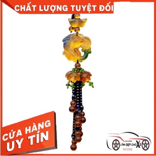 Dây Treo Xe Ô Tô Phong Thủy Cá Chép Ngậm Đồng Tiền Tài Lộc May Mắn