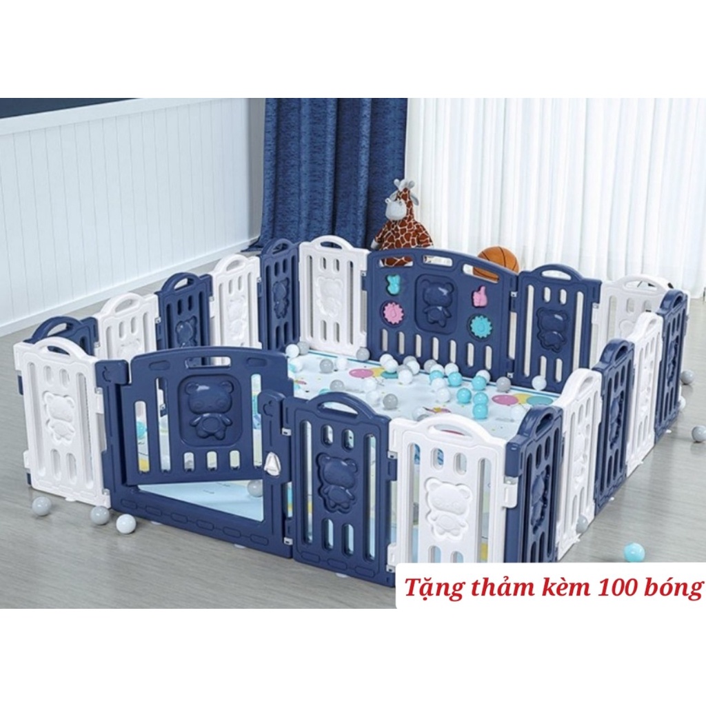Quây Cũi Nhựa Nguyên Sinh Không Mùi - Tặng Bóng Và Thảm