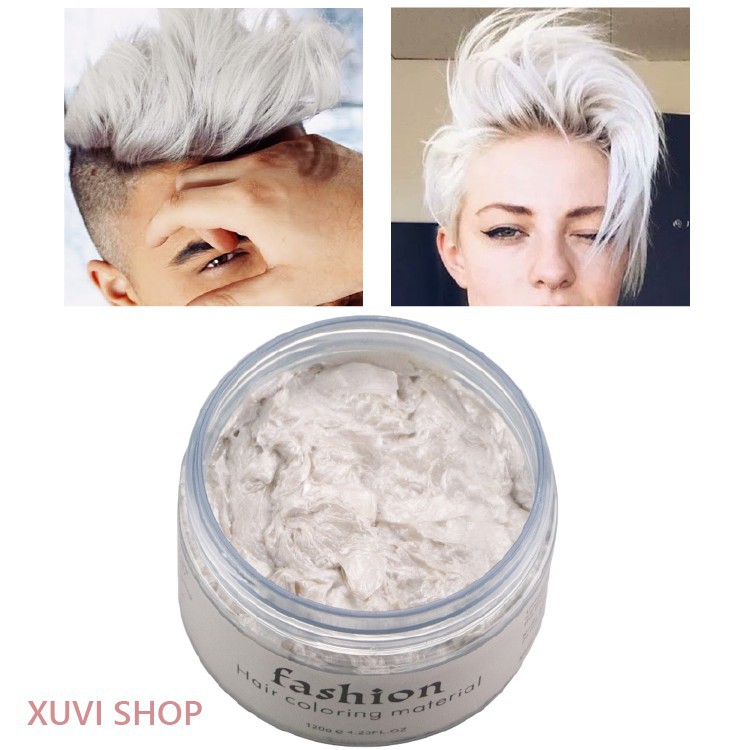  Sáp Vuốt Tóc Màu Tạo Kiểu FASHION Trắng Bạch Kim 120g Nhuộm Tạm Thời Tại Nhà - XUVI SHOP  Bsuper