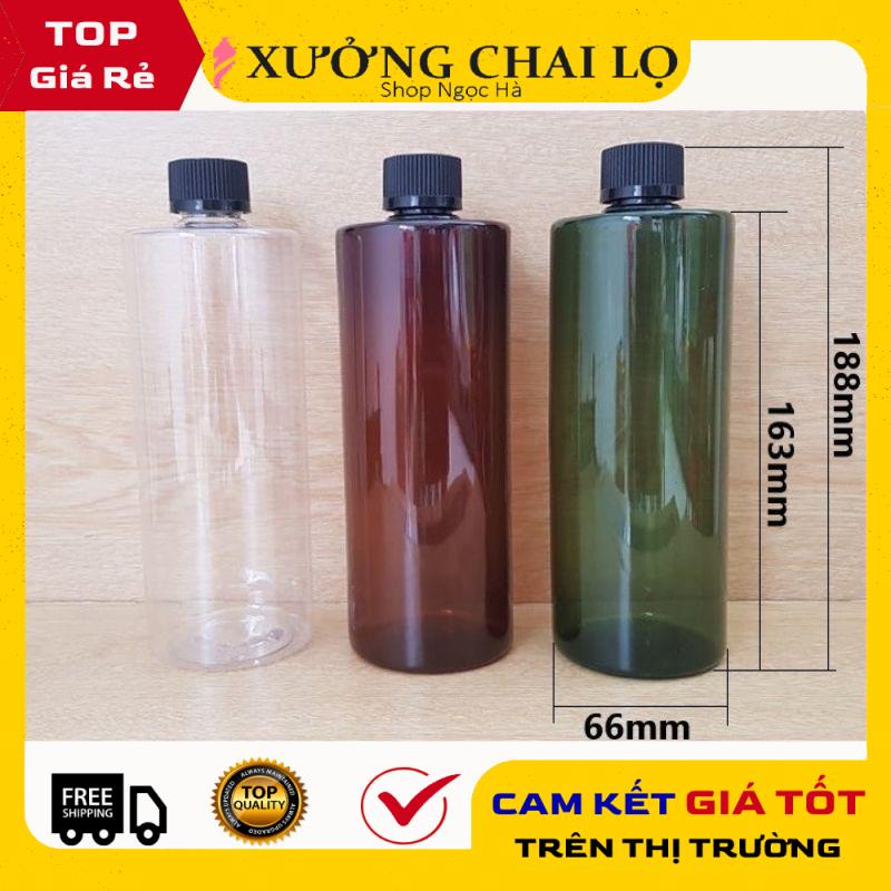 Chai Nhựa Nắp Vặn Đen đựng mỹ phẩm, trà sữa, nước ép trái cây