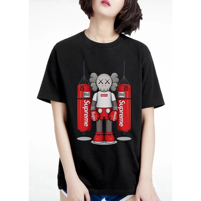 Áo Thun Hình KAWS - B&W Studio, Màu Đen, Cotton100% , Vải Dày Dặn, . Mã: KAW008 - KAW012