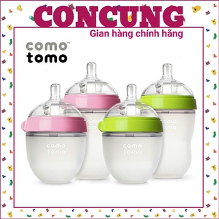 Bình sữa comotomo 150ml/250ml núm silicon siêu mềm - tặng kèm tay cầm