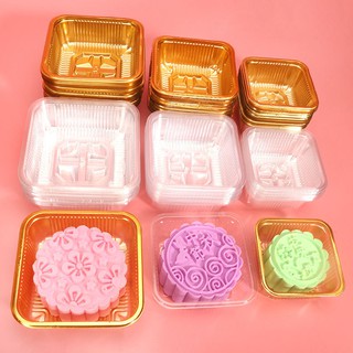 Set 100 hộp đựng bánh trung thu màu sắc trong suốt tiện dụng