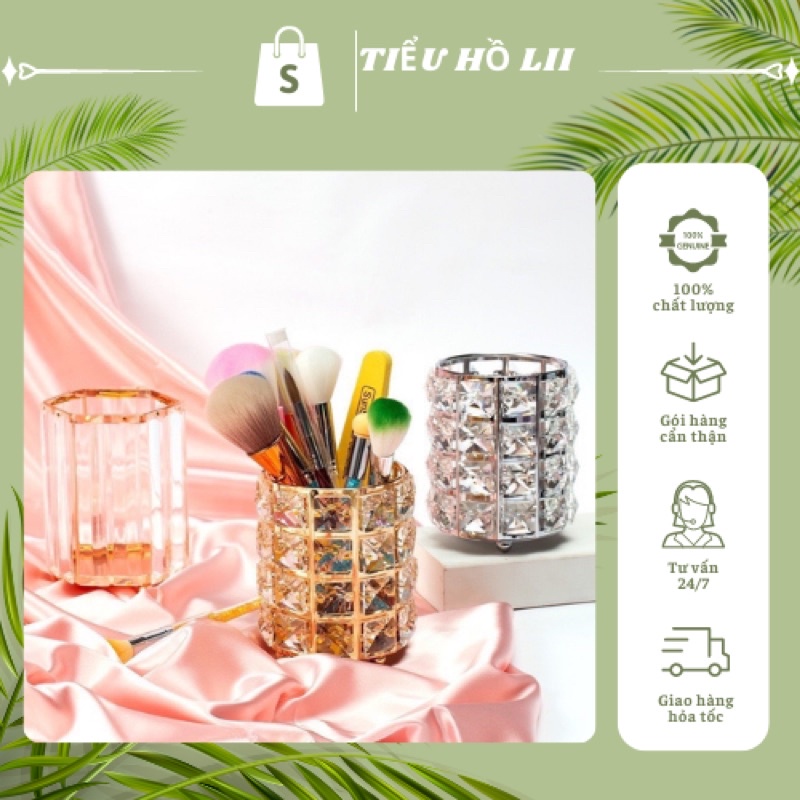 Ống đựng đa năng màu sắc phong phú đính đá đẹp mắt sang trọng