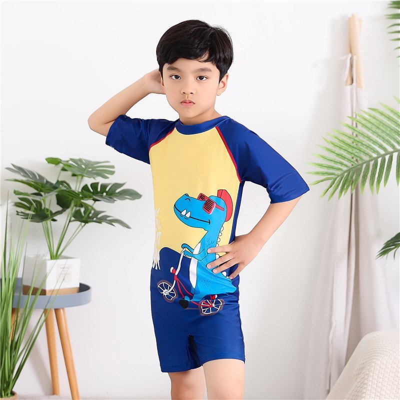 Bộ Đồ Bơi Bé Trai SPORTKIDS In Hình Khủng Long Xanh Dành Cho Trẻ Êm Từ 10kg Trở Lên