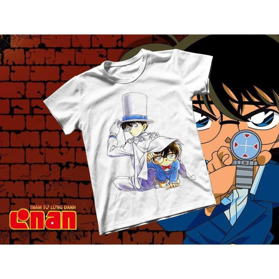 Áo thun Cotton Unisex - Anime - Conan - Kaito kid và conan