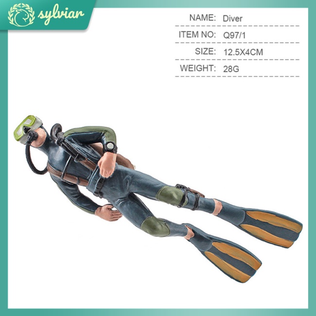 [sylviar] Mô Hình Thợ Lặn Sống Động Như Thật Bằng Nhựa Cứng Cho Nhà Búp Bê Explorer