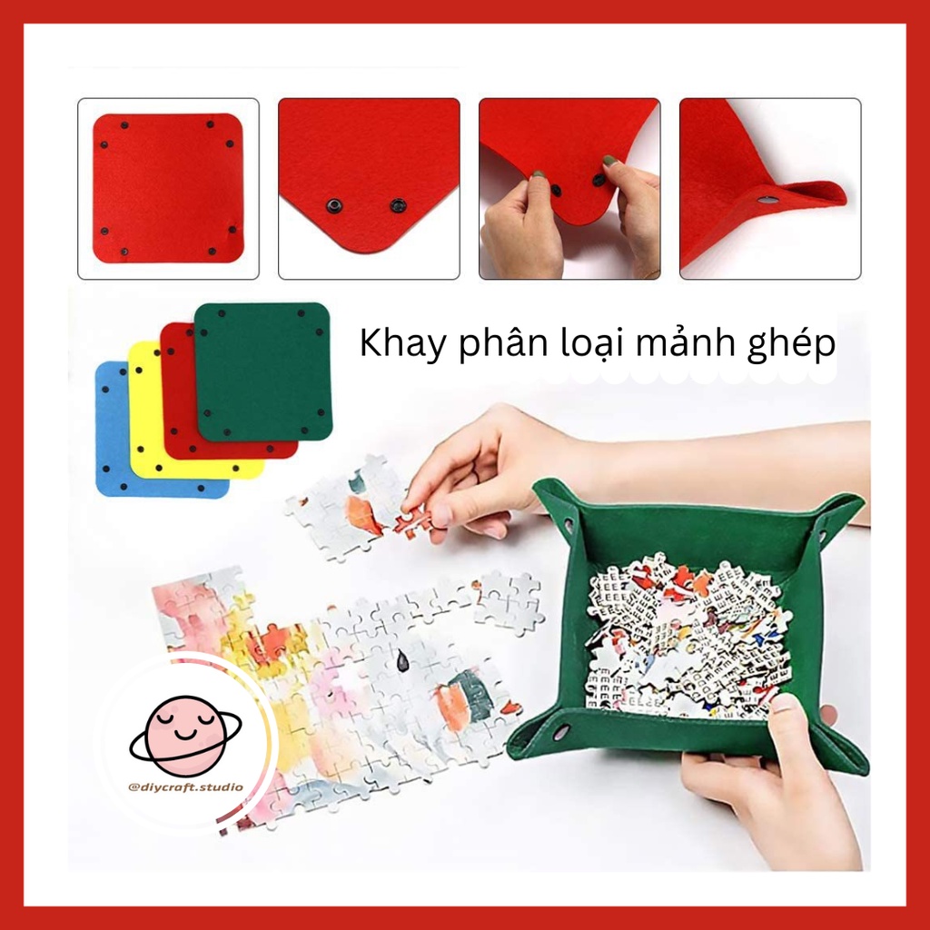 Thảm xếp tranh ghép hình, xếp hình - Jigsaw Puzzle Mat + phụ kiện phục vụ chơi ghép hình