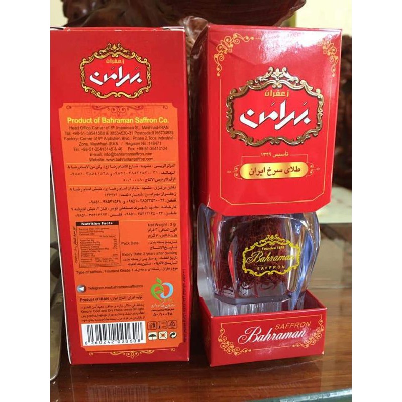 Nhụy hoa nghê tây Saffron Bahraman Iran loại 1 chất lượng