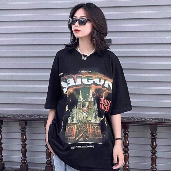 Áo Thun HADES Sài Gòn Spirit Tee Nam Nữ Unisex Full / Hình Nhà Thờ Đức Bà Saigon - zadola fashion