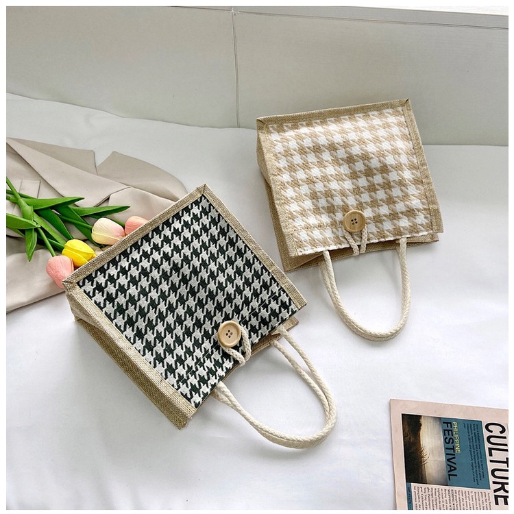 Túi cói đựng đồ mini họa tiết siêu xinh #T11-5
