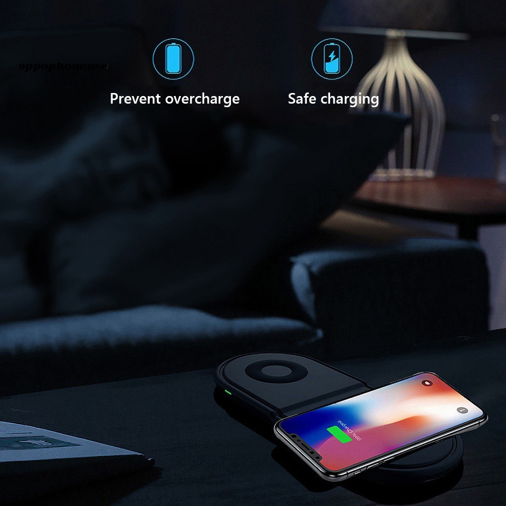 【OPHE】3 in 1 Wireless Charger Fast Charging Pad Dock Stand for iPhone i-Watch Earphone