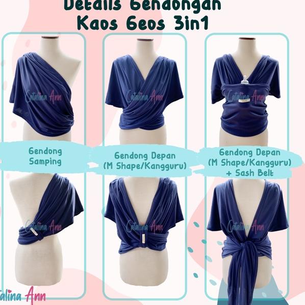 Áo Thun Geos 3 Trong 1 Dây Đeo Trước Ngực (Hình Chữ M) + Thắt Lưng Sash Belt VJ00V7566