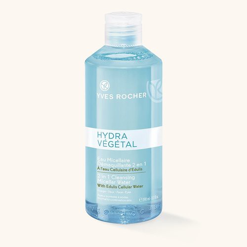 Yves Rocher Hydra Vegetal, Pure Algue 2en1 Nước tẩy trang và cân bằng cho da thường, hỗn hợp