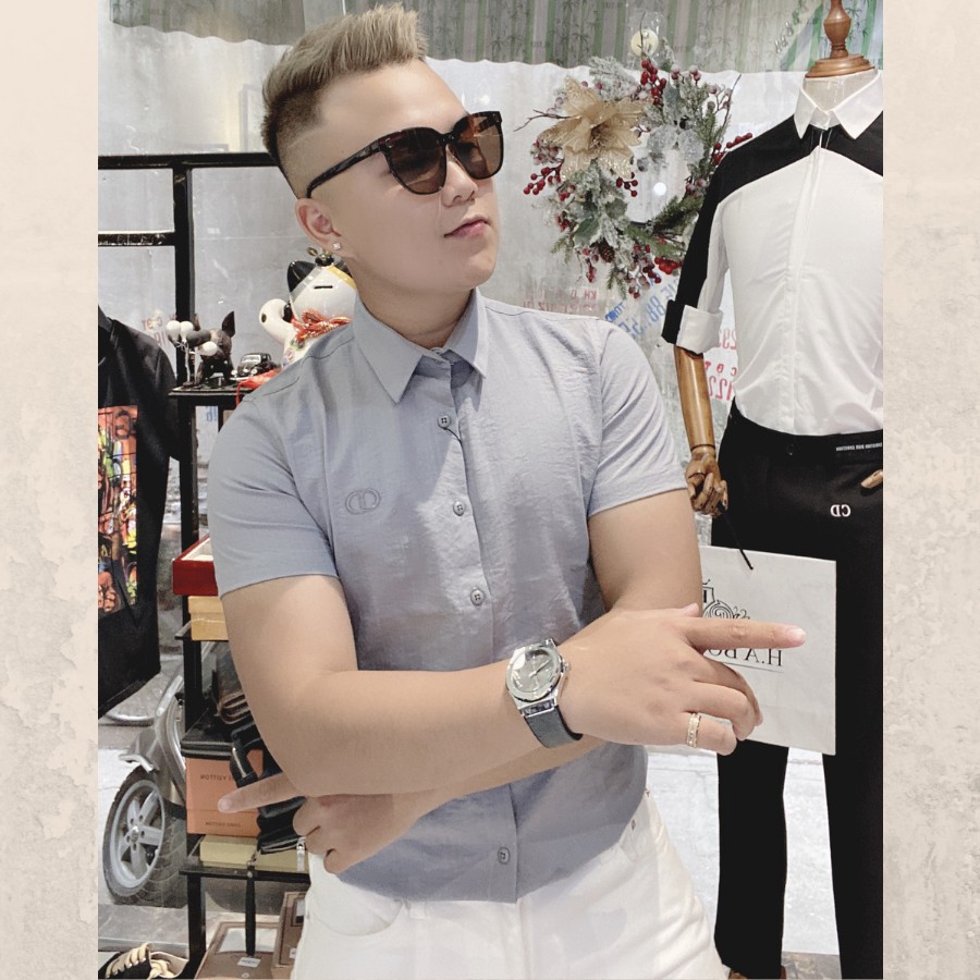 Áo sơ mi cộc tay linen cổ bẻ MiMEGA chất đũi 3 màu dáng ôm | BigBuy360 - bigbuy360.vn