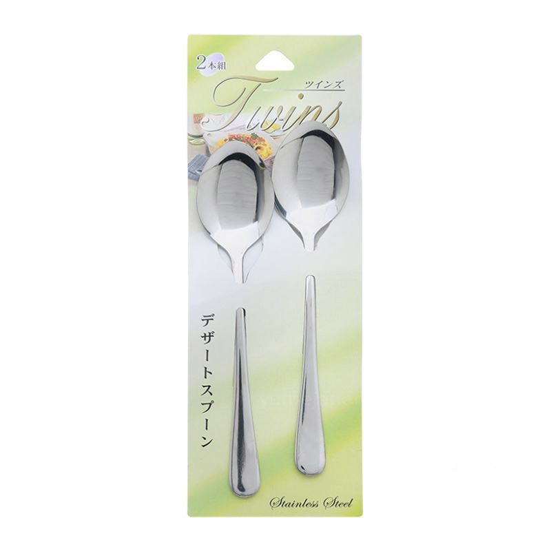 Set 2 thìa muỗng ăn inox cao cấp Twins Echo Nhật Bản, Inox không gỉ sét, sáng bóng, an toàn tuyệt đối