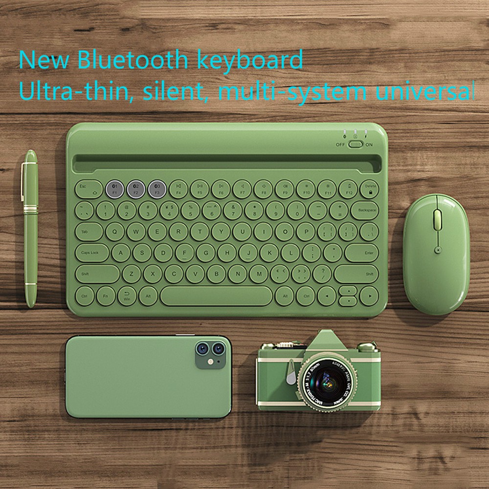 Bàn Phím Bluetooth Không Dây Phong Cách Retro Cho Ipad Điện Thoại Laptop