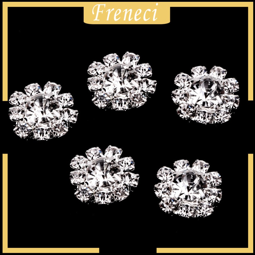 Bộ 10 Nút Áo Hình Hoa Đính Đá 16mm DIY