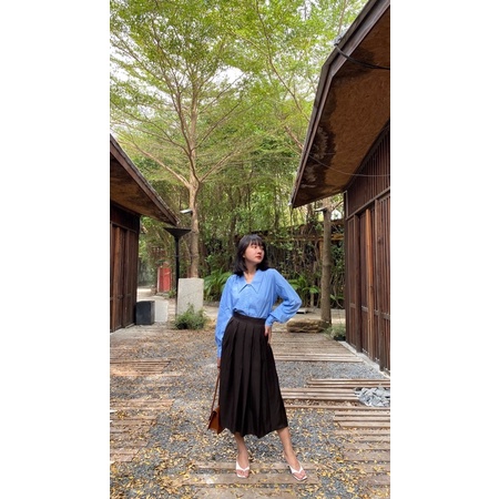 Chân váy xếp ly midi Uimeecloset chất liệu Mango mềm mại CV02 | BigBuy360 - bigbuy360.vn