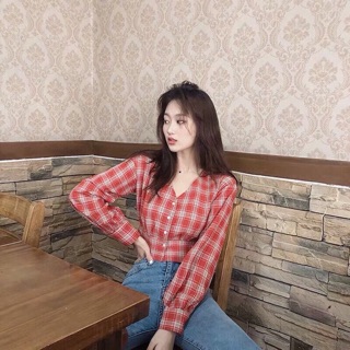 Áo caro nơ lưng🌸