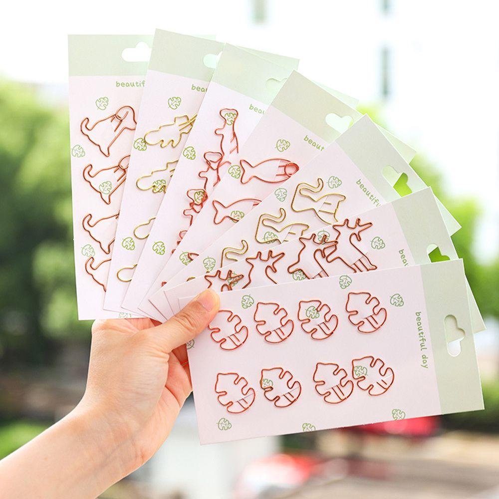 PISTA Bộ 8 Kẹp Giấy Kim Loại Hình Dáng Đáng Yêu
