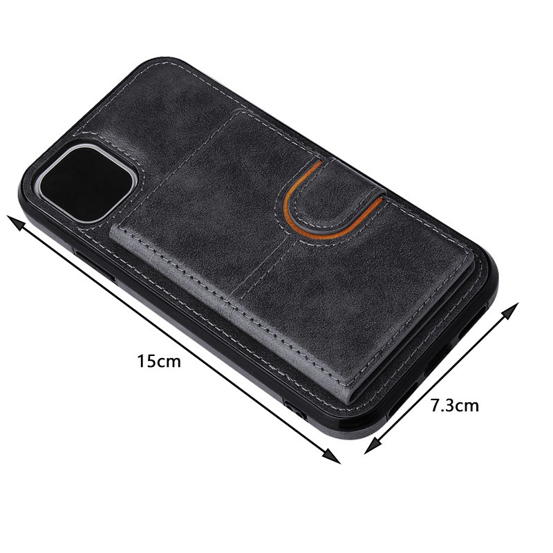 Fashion Luxury Flip PU Leather Card Wallet for iPhone12 Pro Max Black