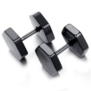 Bông tai chuôi xoay inox lục giá giá 1 đôi bt138
