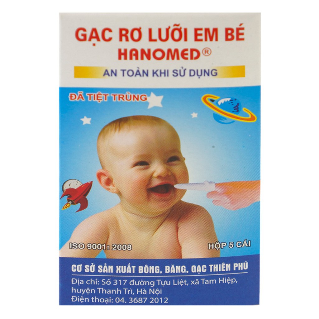 Combo 10 hộp Gạc rơ lưỡi trẻ em Hanomed Vệ sinh lưỡi, răng miệng