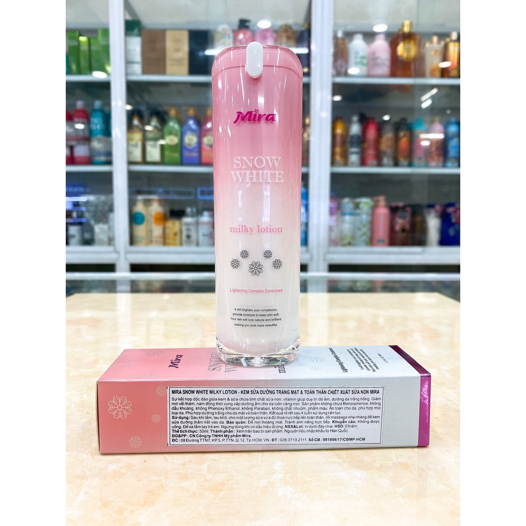 KEM SỮA Ủ DƯỠNG TRẮNG MẶT VÀ TOÀN THÂN CHIẾT XUẤT TỪ SỮA NON MIRA 50ML