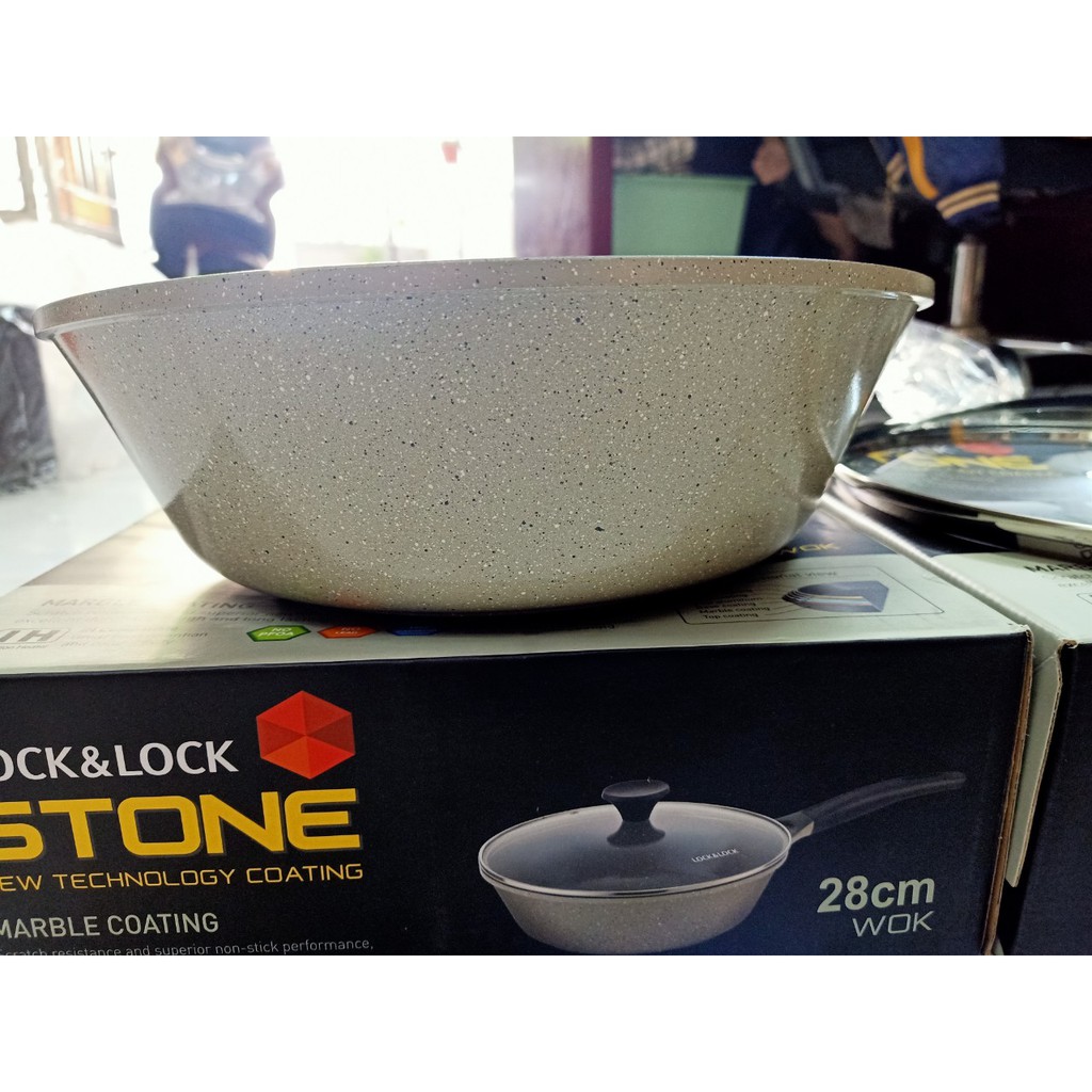 LOCK&LOCK CHẢO ĐÁ 7 LỚP MARBLE STONE 24CM - 26CM - 28CM