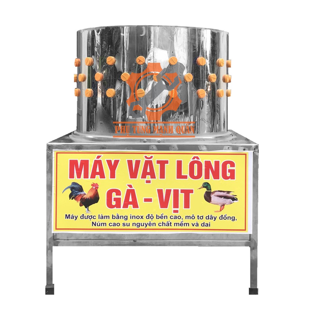 Máy vặt lông vịt + gà inox kích thước lồng 60cm , công suất 2.2kw tặng kèm 20 núm cao su