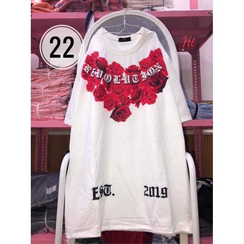 [Mã SKAMFSW175 giảm 10K đơn 50K] [Rẻ Vô Địch] Áo cotton tay lỡ Unisex mặc đôi ,nhóm , lớp------ Áo CHỮ VIỀN CỔ HOA HỒNG