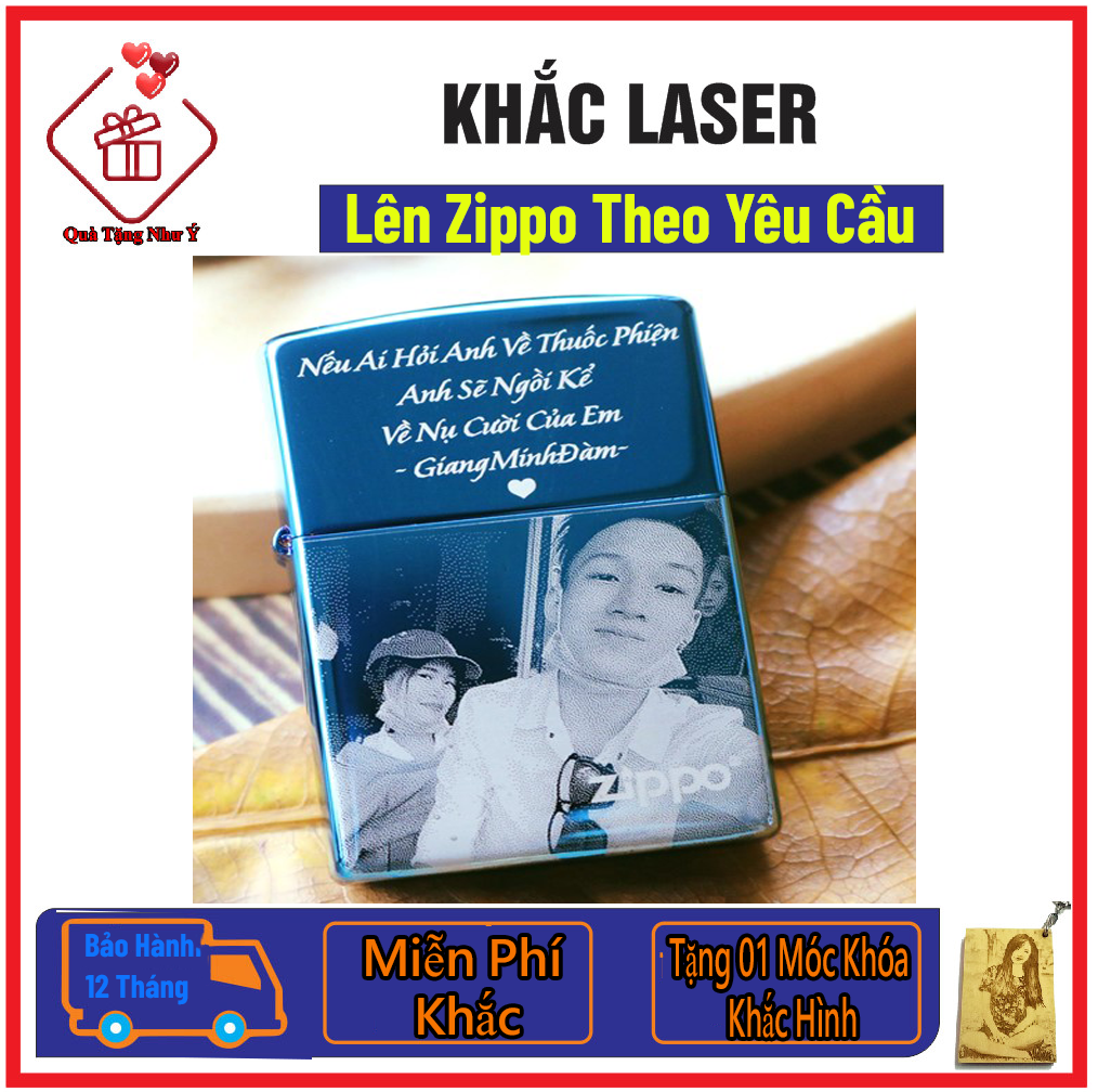 Vỏ Zippo USA Khắc Hình Theo Yêu Cầu - Mẫu 1