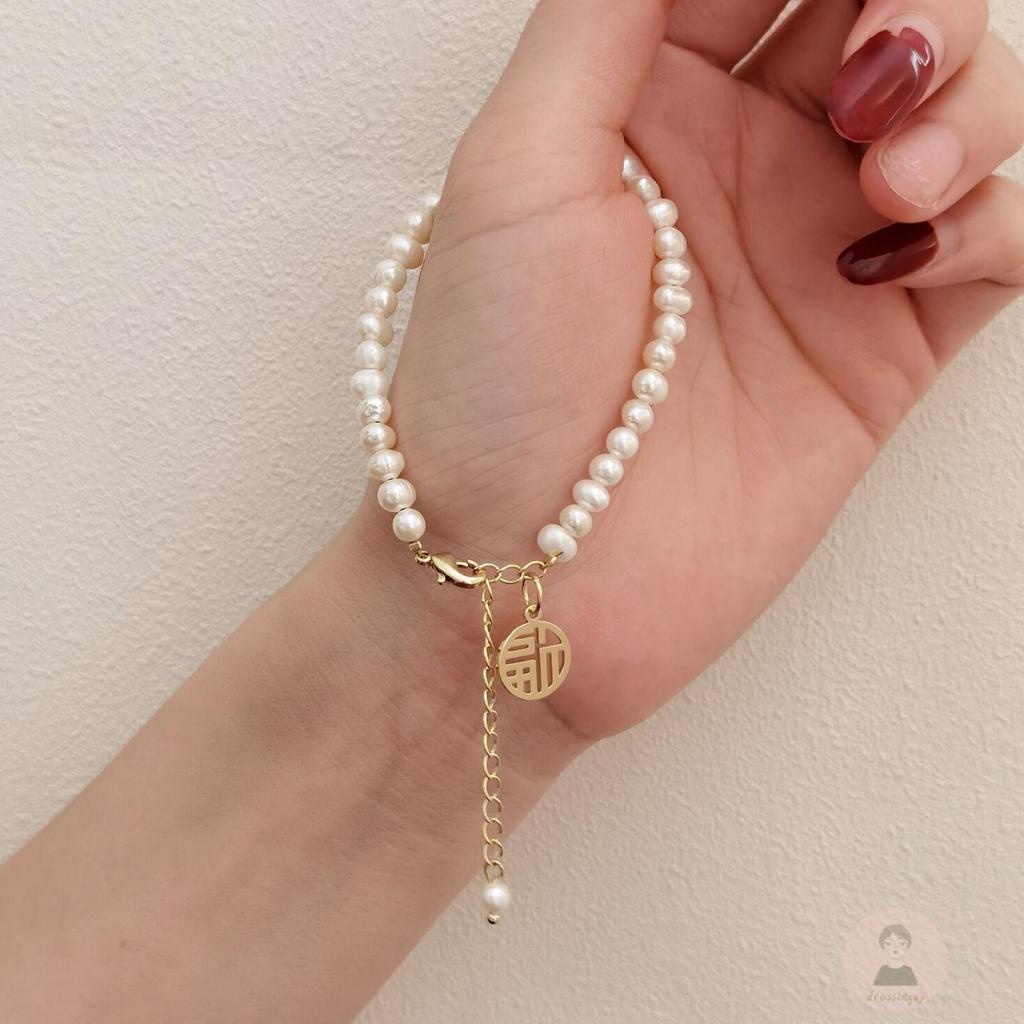 Vòng Tay Đính Hạt Ngọc Trai Giả Xinh Xắn Dành Cho Nữ
