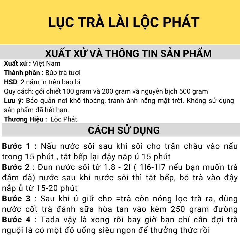 Lục trà lài Lộc Phát gói (1000 gram) Dòng trà hòa nhài từ vùng Thái Nguyên chuyên pha các loại đồ uống trà sữa | BigBuy360 - bigbuy360.vn