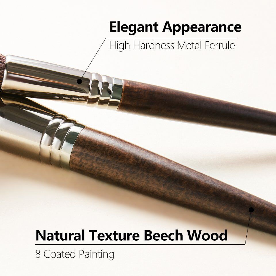 Bộ 2 cọ trang điểm phấn bắt sáng OVW XQ0205 bằng lông dê cao cấp